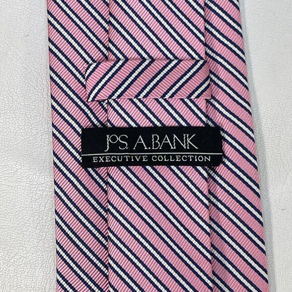 Jos.A.Bank Tie Executive Collection 100% SILK Men's Designer Pink Necktie - Picture 4 of 7